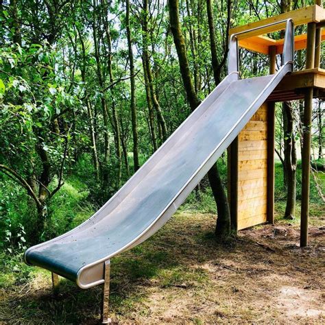 metal tree house slides|large woodland slides.